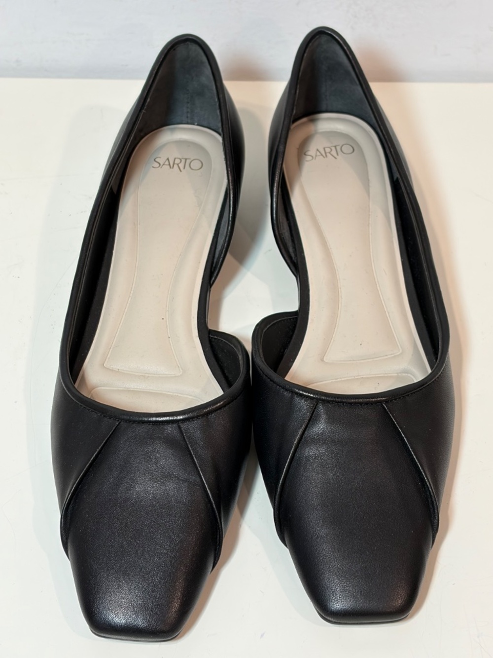 Franco Sarto Women's Debrah Half d'Orsay Flat - Black Leather Size 7M  NEW